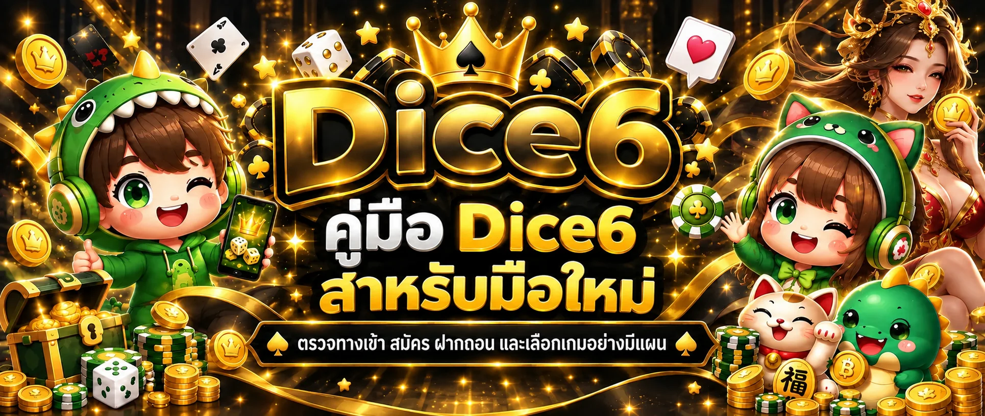 Dice6 เช็กลิสต์ทางเข้า บัญชี และงบเล่น